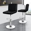 ALFORDSON 2x Bar Stools Macias Kitchen Swivel Chair Leather Gas Lift BLACK