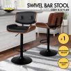 ALFORDSON 1x Bar Stool Kitchen Swivel Chair Wooden Leather Gas Lift Kayla
