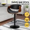 ALFORDSON 1x Bar Stool Kitchen Swivel Chair Wooden Leather Gas Lift Trice
