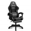 ALFORDSON Gaming Office Chair Extra Large Pillow Racing Executive Footrest Seat Black & Grey