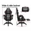 ALFORDSON Gaming Office Chair Extra Large Pillow Racing Executive Footrest Seat Black & Grey