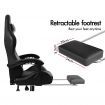 ALFORDSON Gaming Office Chair Extra Large Pillow Racing Executive Footrest Seat Black & Grey