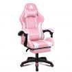 ALFORDSON Gaming Office Chair Extra Large Pillow Racing Executive Footrest Seat Pink & White