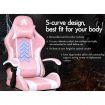 ALFORDSON Gaming Office Chair Extra Large Pillow Racing Executive Footrest Seat Pink & White