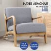 ALFORDSON Armchair Accent Chair Fabric Lounge Sofa Wood Couch Seat Grey