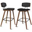 ALFORDSON 2x Wooden Bar Stools Mabel Kitchen Dining Chair Wood Vintage BLACK