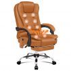 ALFORDSON Massage Office Chair Executive Gaming Racer Heated PU Leather Seat Brown