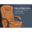 ALFORDSON Massage Office Chair Executive Gaming Racer Heated PU Leather Seat Brown