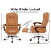 ALFORDSON Massage Office Chair Executive Gaming Racer Heated PU Leather Seat Brown