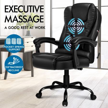 ALFORDSON Massage Office Chair Executive Recliner Gaming Racing Seat PU Leather