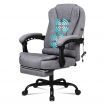 ALFORDSON Massage Office Chair Grey Fabric Footrest Executive Gaming Racing Seat