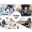 ALFORDSON Gaming Chair Office Racer Large Lumbar Cushion Footrest Seat Leather Black & Grey