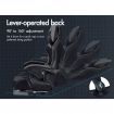 ALFORDSON Gaming Chair Office Racer Large Lumbar Cushion Footrest Seat Leather Black & Grey