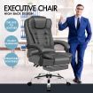 ALFORDSON Office Chair Gaming Executive Computer Racer Footrest PU Leather Seat Grey