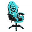 ALFORDSON Gaming Office Chair 12 RGB LED Massage Computer Seat Footrest Cyan