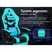 ALFORDSON Gaming Office Chair 12 RGB LED Massage Computer Seat Footrest Cyan