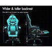 ALFORDSON Gaming Office Chair 12 RGB LED Massage Computer Seat Footrest Cyan