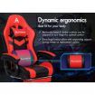 ALFORDSON Gaming Office Chair 12 RGB LED Massage Computer Seat Footrest Red