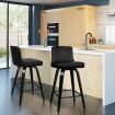 ALFORDSON 2x Wooden Bar Stools Bailey Kitchen Swivel Dining Chair ALL BLACK