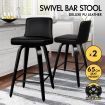 ALFORDSON 2x Wooden Bar Stools Bailey Kitchen Swivel Dining Chair ALL BLACK
