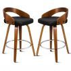 ALFORDSON 2x Wooden Bar Stools Caden Kitchen Swivel Dining Chair BLACK