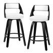 ALFORDSON 2x Swivel Bar Stools Eden Kitchen Wooden Dining Chair BLACK WHITE