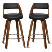 ALFORDSON 2x Wooden Bar Stools Eden Kitchen Barstools Swivel Dining Chair BLACK