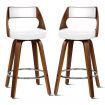 ALFORDSON 2x Wooden Bar Stools Eden Kitchen Barstools Swivel Dining Chair WHITE