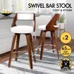 ALFORDSON 2x Wooden Bar Stools Eden Kitchen Barstools Swivel Dining Chair WHITE