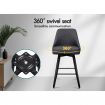 ALFORDSON 2x Swivel Bar Stools Kitchen Dining Chair Cafe Wooden DARK GREY