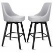 ALFORDSON 2x Swivel Bar Stools Kitchen Dining Chair Cafe Wooden LIGHT GREY