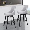 ALFORDSON 2x Swivel Bar Stools Kitchen Dining Chair Cafe Wooden LIGHT GREY