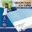 STARRY EUCALYPT SINGLE size Memory Foam Mattress Topper 7 Zone 5CM COOL GEL BAMBOO