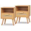 ALFORDSON 2x Bedside Table Nightstand Side Storage Cabinet Scandinavian Rattan