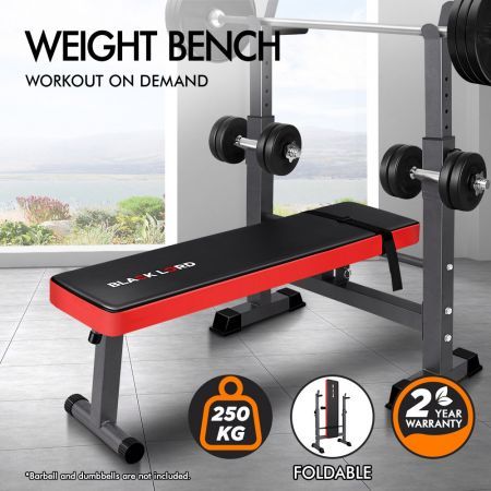 Black Lord Weight Bench Press Squat Rack Incline Fitness Home Gym Equipment