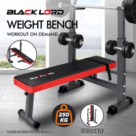 Black Lord Weight Bench Press Squat Rack Incline Fitness Home Gym Equipment