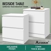 ALFORDSON 2x Bedside Table Nightstand Storage Cabinet Side End Table White