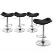 ALFORDSON 4x Bar Stools Portia Kitchen Swivel Chair Leather Gas Lift BLACK