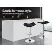 ALFORDSON 4x Bar Stools Portia Kitchen Swivel Chair Leather Gas Lift BLACK