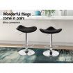 ALFORDSON 4x Bar Stools Portia Kitchen Swivel Chair Leather Gas Lift BLACK