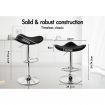 ALFORDSON 4x Bar Stools Portia Kitchen Swivel Chair Leather Gas Lift BLACK