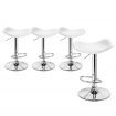 ALFORDSON 4x Bar Stools Portia Kitchen Swivel Chair Leather Gas Lift WHITE