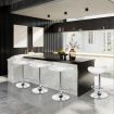 ALFORDSON 4x Bar Stools Portia Kitchen Swivel Chair Leather Gas Lift WHITE