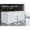 ALFORDSON 4x Bar Stools Portia Kitchen Swivel Chair Leather Gas Lift WHITE