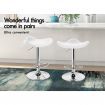 ALFORDSON 4x Bar Stools Portia Kitchen Swivel Chair Leather Gas Lift WHITE