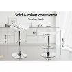 ALFORDSON 4x Bar Stools Portia Kitchen Swivel Chair Leather Gas Lift WHITE