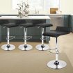 ALFORDSON 4x Bar Stools Saxton Kitchen Swivel Chair Leather Gas Lift Black