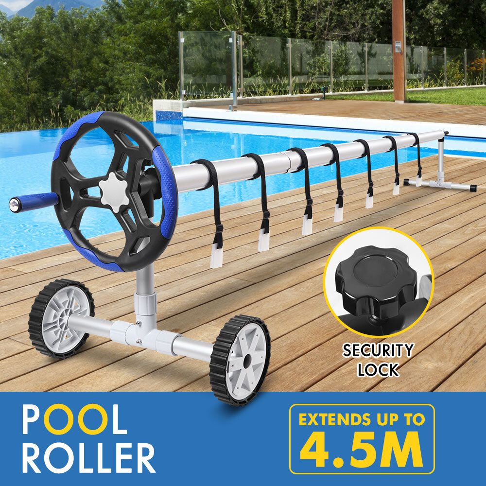 ALFORDSON Pool Cover Roller 4.5m Adjustable Solar Blanket Reel Swimming Blue