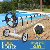 ALFORDSON Pool Cover Roller 6m Adjustable Solar Blanket Reel Swimming Blue