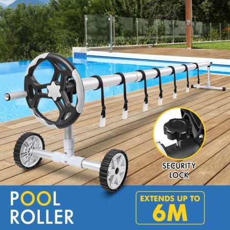 ALFORDSON Pool Cover Roller 6m Adjustable Solar Blanket Reel Swimming Grey